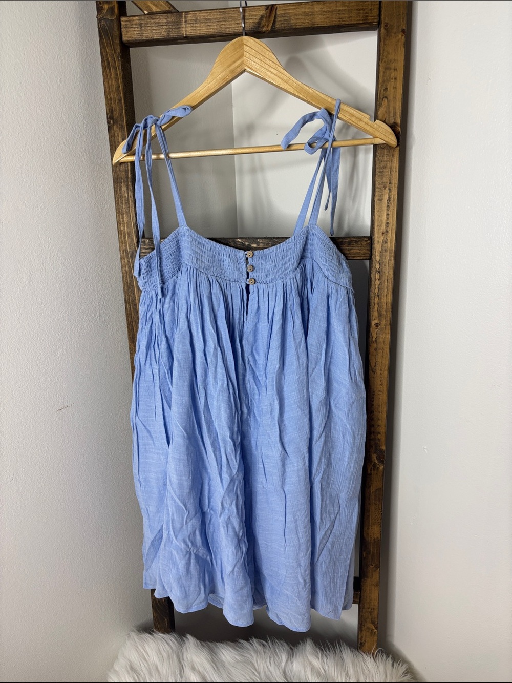 HYFVE Light Blue Tie-Shoulder Mini Sundress Size L
